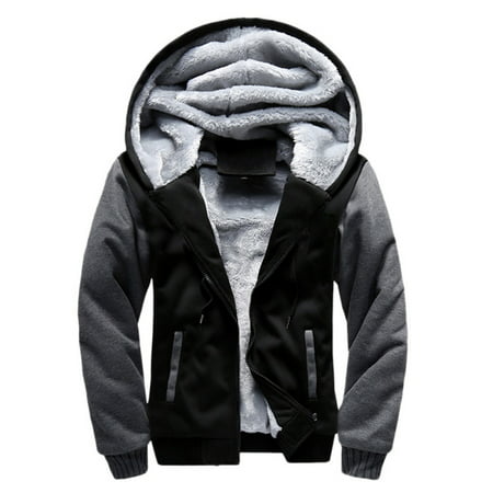 Men's Outdoor Winter Hooded Zipper Outwear Windproof Hoodie Jacket
