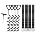 thumbnail image 1 of Estacas de forma de sacacorchos Zulema estacas galvanizadas alta resistencia 40cm negro, 1 of 7