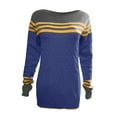 thumbnail image 3 of Buigttklop Sweater for Women Women'S Striped Color-Matching Pullover Sweater, 3 of 5