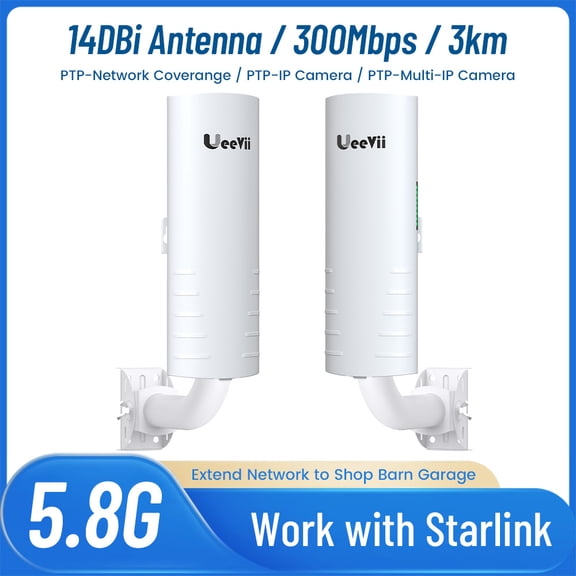 3KM 5.8G 100Mbps WIFI Bridge Wireless Access Point , Outdoor CPE WIFI Extender,Extend Network to Shop Barn Garage