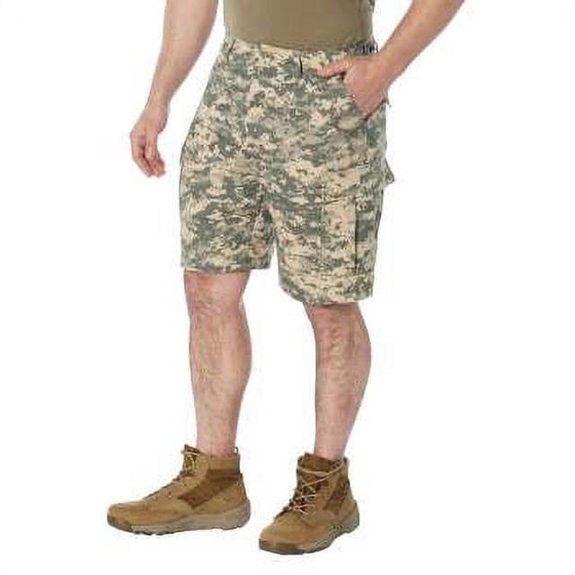 ROTHCO Men's Camo Cargo Shorts – BDU Style PT Shorts With Drawstring Waist & Hidden Pocket