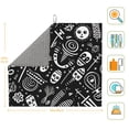thumbnail image 3 of ZICANCN Dish Drying Mat for Kitchen Countertop, Black Evil Skeleton Drainer Mats with Non-slip Rubber Backed, Super Absorbent Easy Clean Rack Pad, 16x18 Inches, 3 of 9