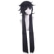 thumbnail image 2 of Peluca larga para cosplay, negra, sintética, resistente al calor, 2 of 3