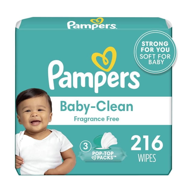 Lingettes pour bébés Pampers Complete Clean, sans parfum, 3X boîtes distributrices, lingettes