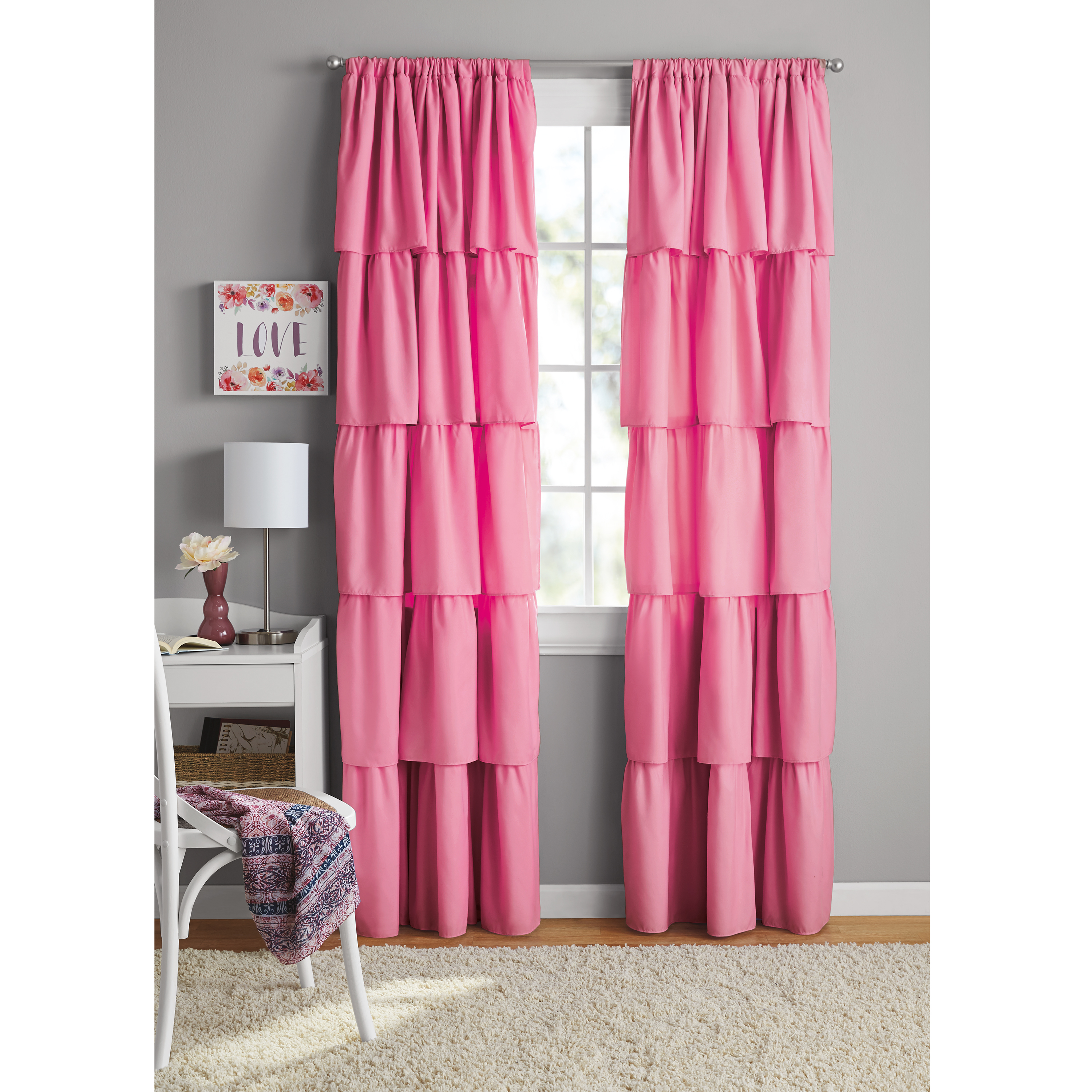 Your Zone Ruffle Girls Bedroom Curtain Tiendamia Com