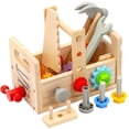 thumbnail image 1 of Montessori Wooden Tool Kit for Creative Toddlers, Includes Reversible Design for Tool Bench or Storage, Fine Motor Skills Development & DIY Model Building, Educational Set for, 1 of 7