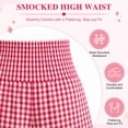 thumbnail image 4 of DAKIMOE Pajama Pants Women Palazzo Pants High Waisted Gingham Stripe Lounge Pants Wide Leg PJ Bottoms for Women Valentine's Day, 4 of 10