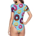 thumbnail image 4 of Gaeub Donuts Women'S Short Sleeve One Piece Swimsuit Sexy High-Waisted Bodysuit For Swimming, Beach, Sports - Xx-Large, 4 of 9