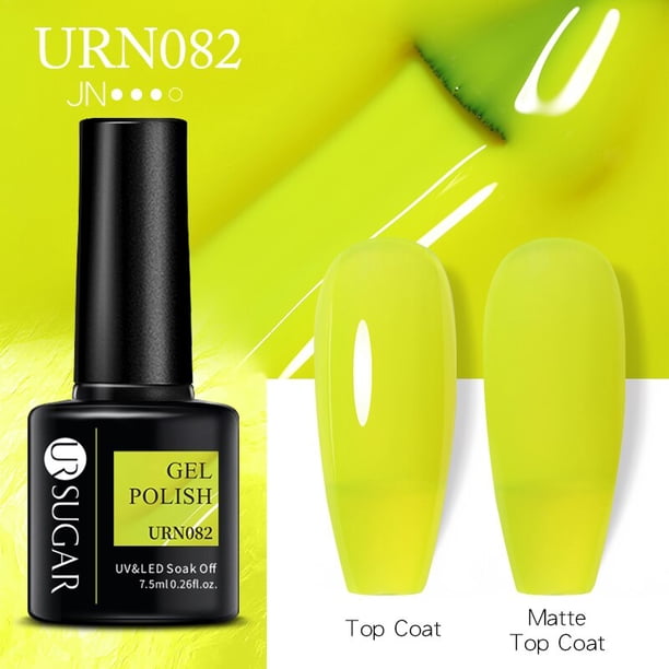 Azúcar UR, esmalte de uñas de Gel fluorescente reflectante, amarillo neón, rosa, rojo, purpurina, semipermanente, barnices de uñas LED UV Tan Jianjun unisex