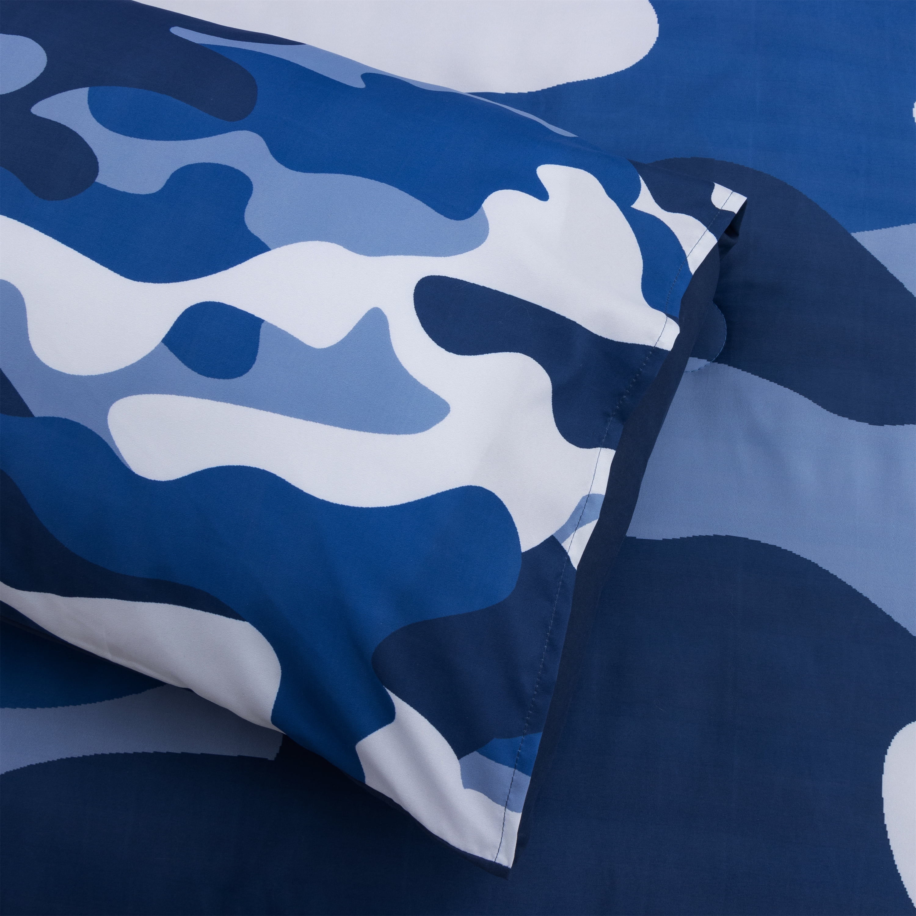 Btargot 3PCS Blue Camouflage Bedding Comforter Set Queen Boys Girls Camo Ultra Soft Dorm Bed Sets