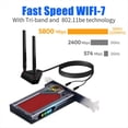 thumbnail image 4 of Tarjeta de Red Inalámbrica PCIE WiFi 7 BE8800RGB BT5.4 de 8774 Mbps, Tribanda, 2,4 G/5 G/6 GHz, para PC de Escritorio con 10/11, 4 of 5