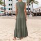 thumbnail image 3 of Vestido fluido con cuello en V y corte en A para mujer - Ligero, ideal para la playa o el brunch, poliéster y spandex, tallas S-XXXL, 3 of 7