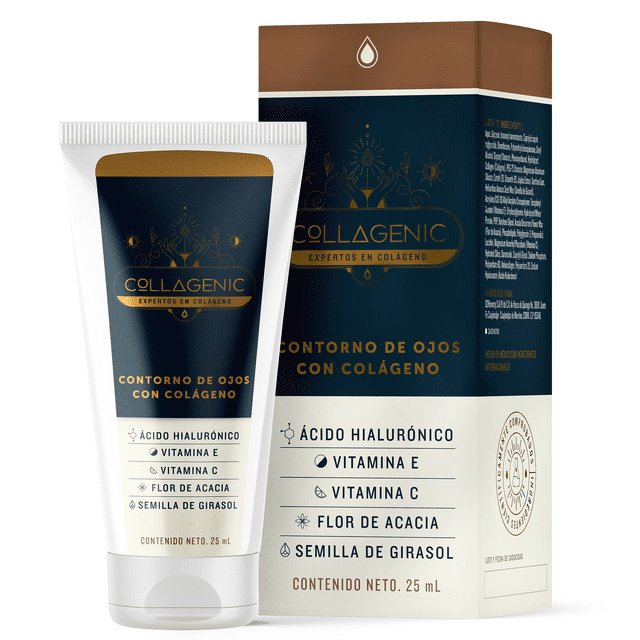 Crema Contorno de Ojos Collagenic Vitamina C 25 ml con Colageno Ácido Hialuronico Semilla de Girasol Vitamina E y Flor de Acacia