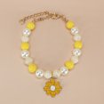 CBFFDC Pet Jewelry Collar Dog Necklace Collar Colorful Beads Flower