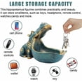 thumbnail image 3 of Hippo Statue,Large Hippopotamus Figurine Home Sculpture with Resin, Hippo Candy Jar, Candy Dish Bowl for Office Desk, Key Bowl for Entryway Table,Container Storage Art Decor Box(Dark Blue), 3 of 7