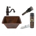 thumbnail image 1 of Premier Copper Products BSP3-LSQ15DB Évier Martelé Carré avec Robinet de Cuve, 1 of 4