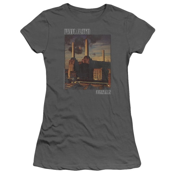Pink Floyd Faded Animals Junior Women's T-Shirt Sheer Charcoal