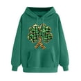 thumbnail image 3 of VBTAPA St Patricks Day Sweatshirt for Women Irish Clover Graphic Hoodies Long Sleeve Drawstring Hooded Sweatshirts with Kangaroo Pocket Today Army Green XL, 3 of 6