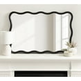 thumbnail image 3 of Kate and Laurel Talma Modern Scalloped Rectangle Wall Mirror, 24 x 36, Black, Rectangular Wavy Mirror for Use as Bathroom Mirror for Over Sink or Cute Nursery Mirror, 3 of 9