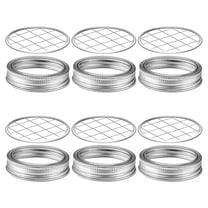 6 Sets Jar Frog Lid Insert Flower Organizer Jars Wide Mouth with Lids Silver