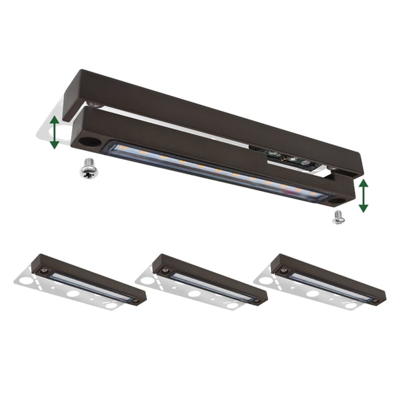 GKOplus 4 Pack 6.8 Inch LED Low Voltage Outdoor Hardscape Light, Light Module Replaceable, Retaining Paver Wall Step Lighting, 2700K 1.5W, IP65 for Wet Location, Die-cast Aluminum Housing