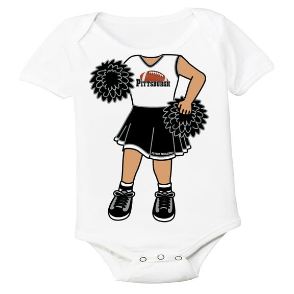 Future Tailgater Heads Up! Cheerleader Baby Bodysuit for Pittsburgh Fans