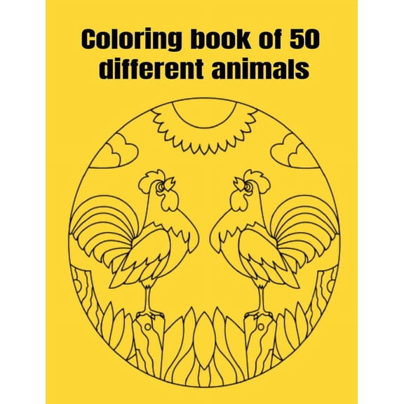 Coloring book of 50 different animals, (Paperback)