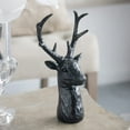 thumbnail image 2 of A&B Home Deer Head Sculpture - Deer Figurine Black Statue Home Decor, Table Centerpiece Display for Living Room Bedroom Office, 6" x 4" x 11", 2 of 8