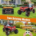 thumbnail image 5 of VIBESPARK 24V 2 Seater Ride on Toys UTV with Remote Control, Electric Ride on Cars for Kids, Power Car Wheels, Colorful LED Lights, Bluetooth, Storage Space, Red, 5 of 11