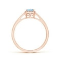 thumbnail image 2 of ANGARA Natural Classic Square Aquamarine Halo Ring in 14K Rose Gold for Women (Size-4mm) | March Birthstone, Birthday, Anniversary, Jewelry Gift for Women | Natural Aquamarine Ring, 2 of 8