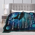 thumbnail image 4 of Wijzvio To My Son Throw Blanket Soft Fuzzy Fleece Blanket For Couch Bed Living Room Decoration 60"X50", 4 of 9