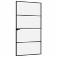 thumbnail image 4 of vidaXL 1-Piece Black Slim Interior Door 40.2"x79.3" 0.8" Thick Tempered Glass and Aluminum, 4 of 8