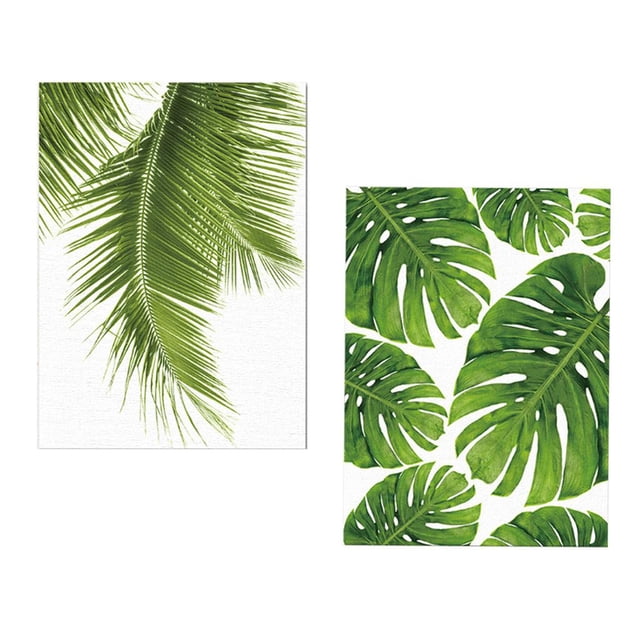 2 Unids Tropical Pintura De La Lona Hojas Monstera Planta Cl Decoración De Imagen De perfecl Pintura al óleo moderna de la lona