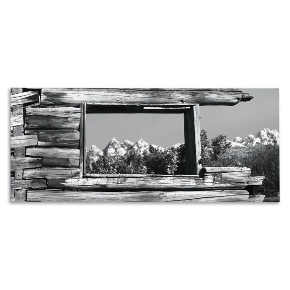 Stupell Industries Farmhouse Rustic Cabin Window Canvas Art, 40 x 17, by Steve Toole