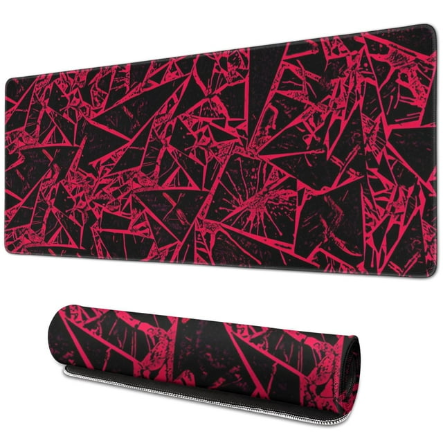 Boost Gaming Performance with Large Black Red Mouse Pad (31.5x11.8 inch) - Non-Slip Base and Stitched Edge Keyboard Mat for Home Office