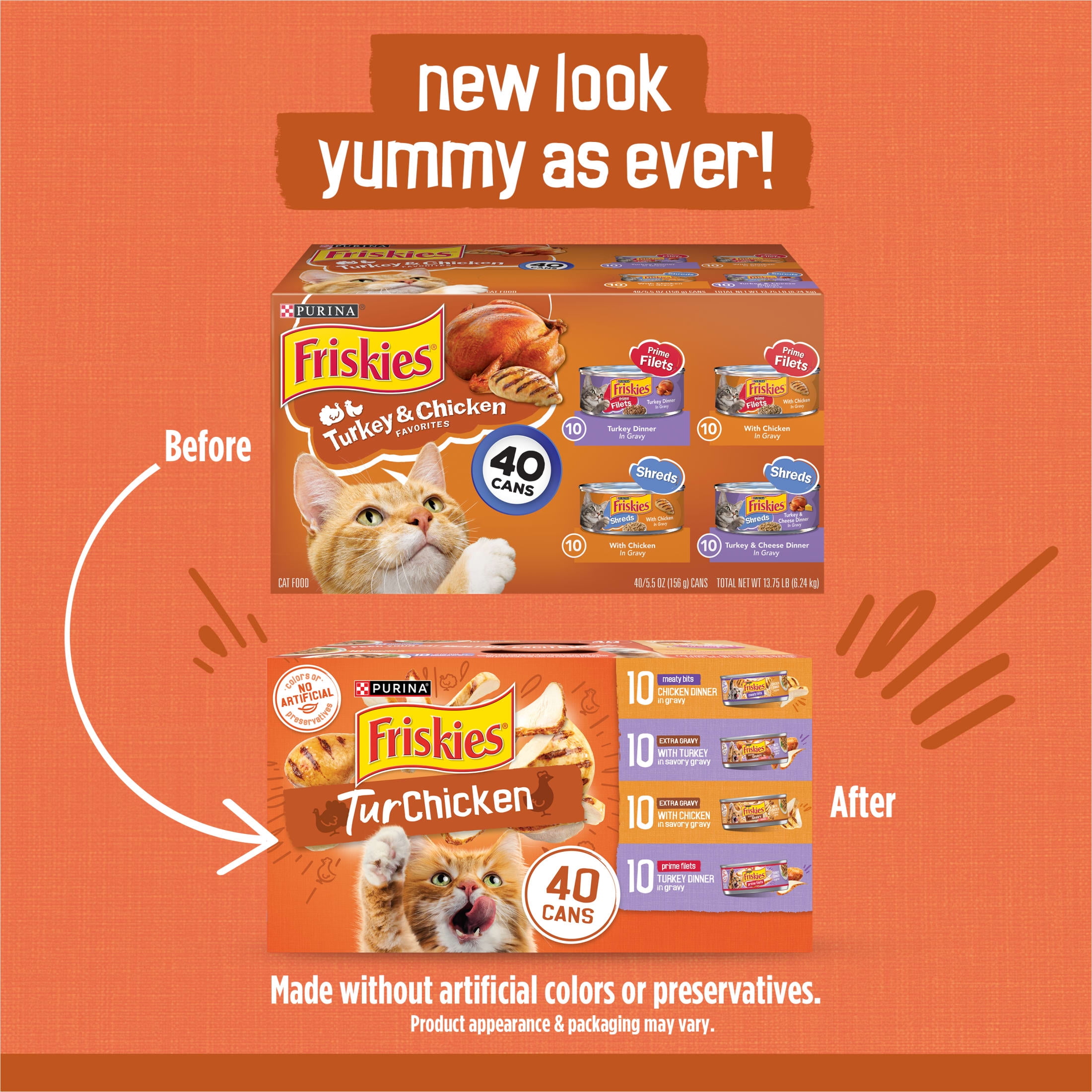 (2 pack) Purina Friskies Turchicken Gravy, Soft Variety Pack, Wet Cat Food, 5.5 oz Cans
