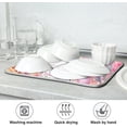 thumbnail image 7 of Beautiful Flowers Unicorn Dish Drying Mat for Kitchen Counter, Ultra Absorbent Reversible Microfiber Dishes Drying Rack Pad Heat-resistant Mats 16x18in Home Decor, 7 of 7