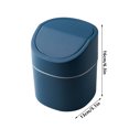 thumbnail image 3 of Latrodar Desktop WastebasketMini Flip Top Sanitary BinPeel Practical&Affordable ies BinCar Trash Can Blue 5.6x5.6 Inch Home Stuff, 3 of 5