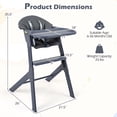 thumbnail image 3 of Gymax 3-in-1 Washable Baby High Chair w/Detachable & Adjustable Tray Extra Footrest, 3 of 9