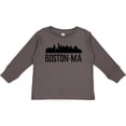 thumbnail image 3 of Inktastic Boston Massachusetts Skyline City Silhouette Boys or Girls Long Sleeve Toddler T-Shirt, 3 of 5