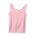 thumbnail image 2 of YHAJDS Womens Sleepwear Solid Sleeveless Crew Neck Loose Thin Soft Summer Pajama Shirts, 2 of 5