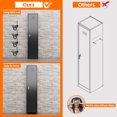 thumbnail image 2 of Aobabo 72''H Metal Broom Closet Storage Cabinet with Wheels, Steel Cleaning Tool Cabinet for Garage with Pegboards and Hooks,Assembly Required,Black, 2 of 9