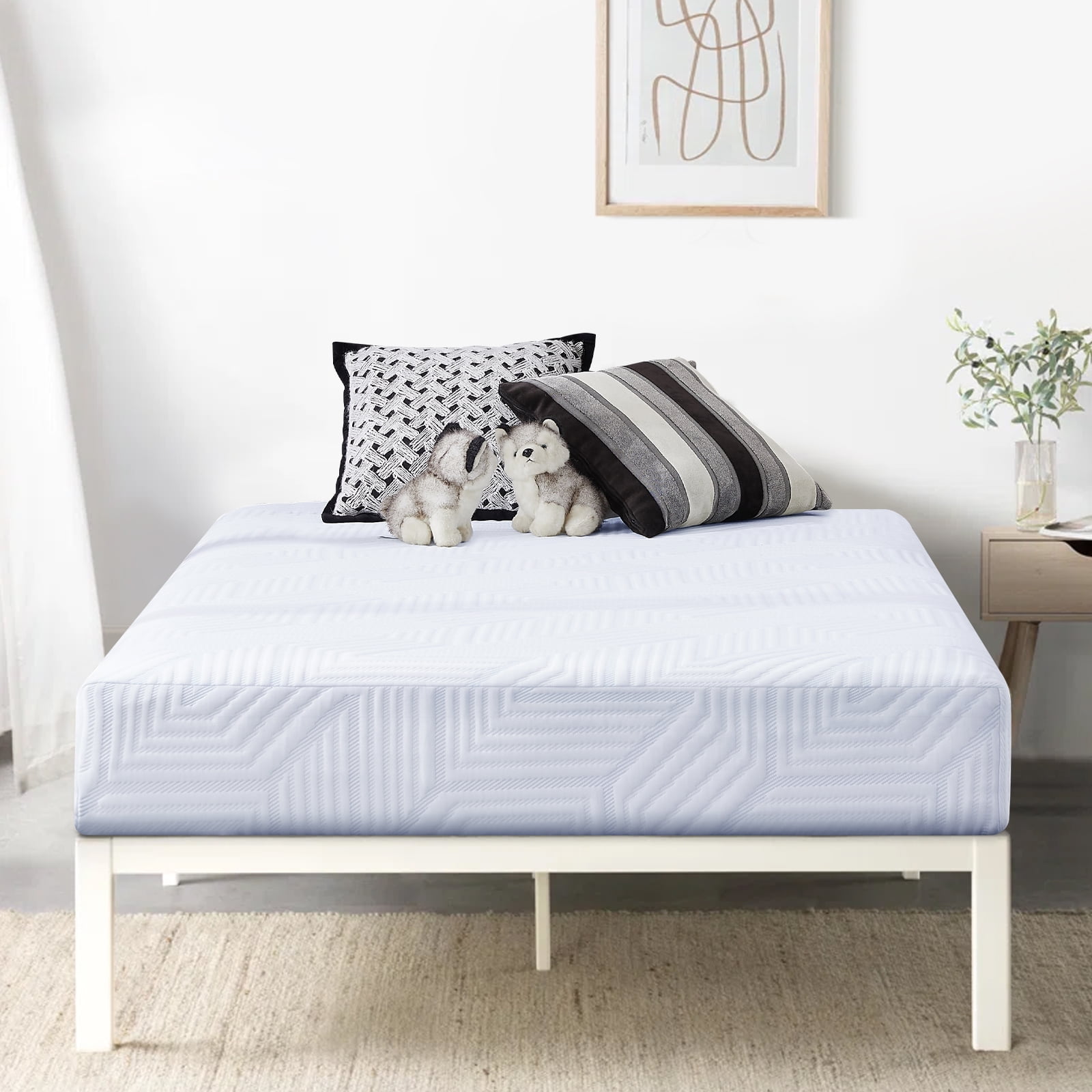 BMMB 5 Inch Queen Mattress,Gel Memory Foam Mattress,Breathable Cover,Bed in a Box