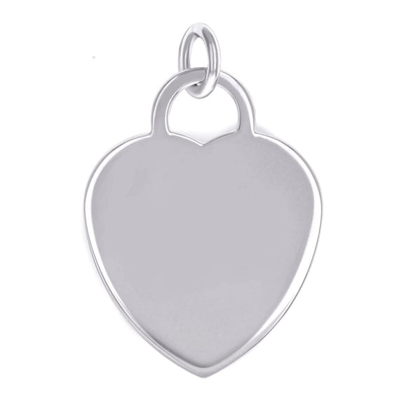 925 Sterling Silver Womens Engravable Disc Love Heart Charm Pendant Necklace Pendant for Women