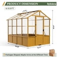 thumbnail image 3 of Sylviera 6x8ft Walk-In Wooden Greenhouse, Pine Frame & Polycarbonate Panels, Reinforced Roof, Lockable Door, Outdoor Backyard Plant Growing, 3 of 8