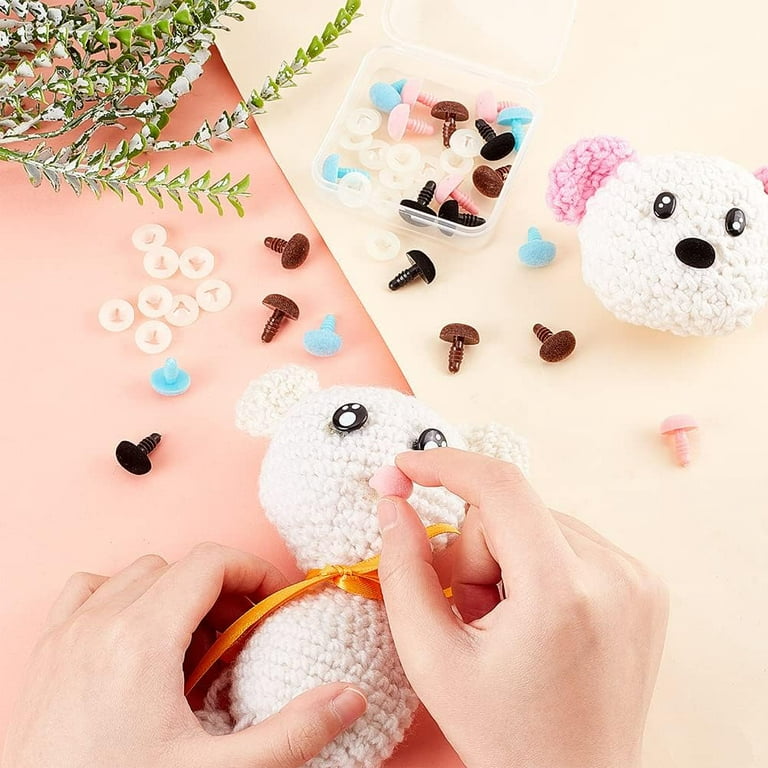 Yous Auto Plastic Safety Eyes and Noses with Washers 1040Pcs, Craft Doll  Eyes and Teddy Bear Nose for Amigurumi, Crafts, Crochet Toy and Stuffed