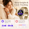 thumbnail image 3 of Cillso Smart Watch for Women, Elegant Round Smartwatch with 1.19" AMOLED Display, Bluetooth Calling, Stainless Steel Mesh Band, Sleep & Cycle Tracking, 100+ Sports Modes, Android iPhone, perfect gift, 3 of 9