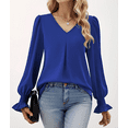 thumbnail image 6 of Weardear Womens Blouses Dressy Casual Womens Long Sleeve Tops Tunic Shirts V Neck Loose Chiffon Business Work Blouse, 6 of 7