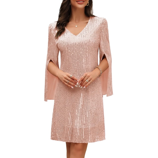 Vestido COOAN con lentejuelas de encaje formal y coctel para invitadas a la boda