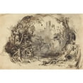 thumbnail image 2 of Robert Caney 18x13 Black Ornate Wood Framed Double Matted Museum Art Print Titled - Castle on a Hill (Set for ‘Sleeping Beauty and the Beast’) (1900), 2 of 5